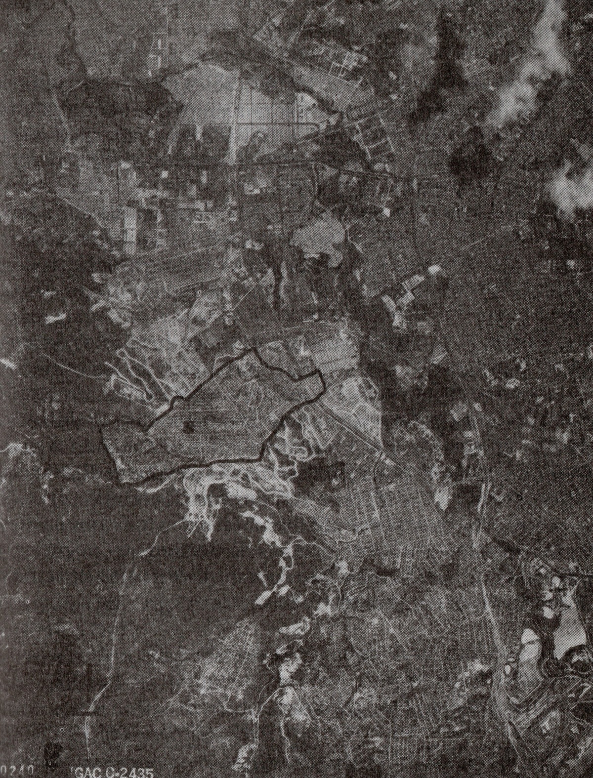 Fotografía aérea histórica del sector Jerusalén en el año 1991